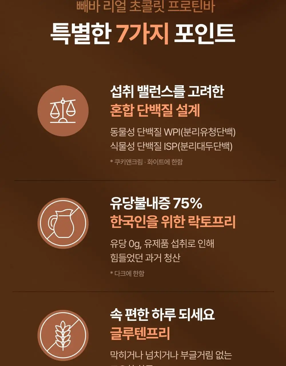 [NEW그릭요거트/1위 프로틴바] 빼바 리얼초콜릿 프로틴바 40g 9개입 4종 1택(다크/화이트/쿠키앤크림/그릭요거트) 상세페이지 5